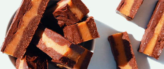 No Bake Caramel Brownie Slice
