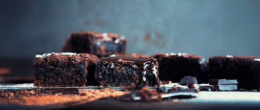 Fudgy, Coffee Spiked, Dark Chocolate Brownies