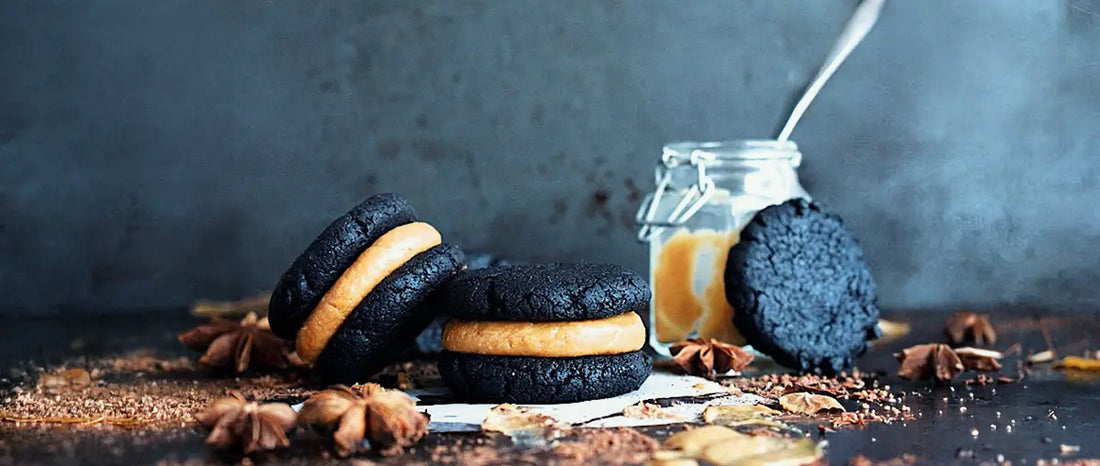 Dark Chocolate Pumpkin Spiced Peanut Butter Brookie Sandwiches
