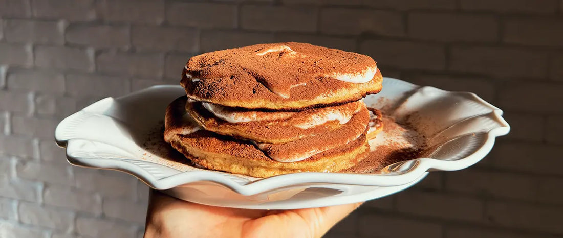 High Protein Tiramisu Pancakes